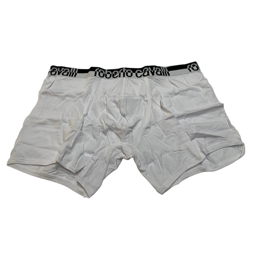 9-84 ROBERTO CAVALLI Men's Boxer Brief Underwear Knitted Panties White Large